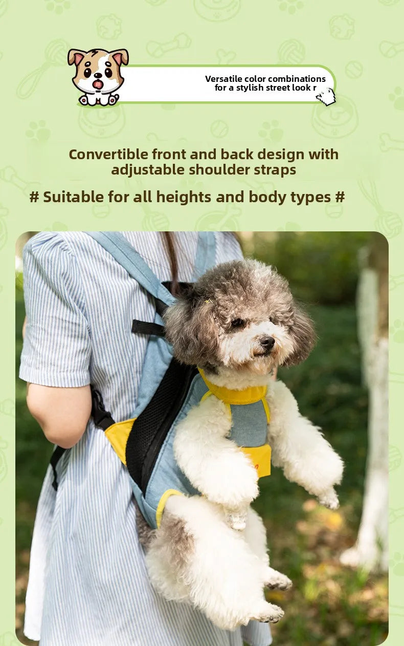 2026 New versatile Portable Pet Backpack for Outings, Dog and Cat Cotton Chest Four-Leg Backpack