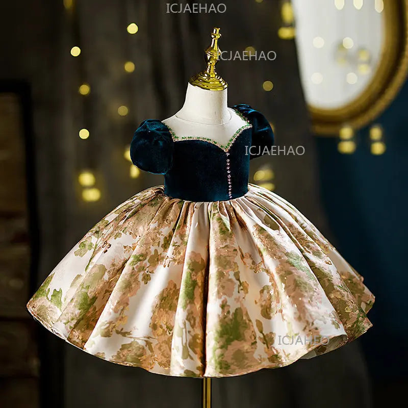2026 Baby First Birthday Flower Girl Wedding Princess Dress Pageant Formal Kids Children Performance Evening Gown Party Outfit