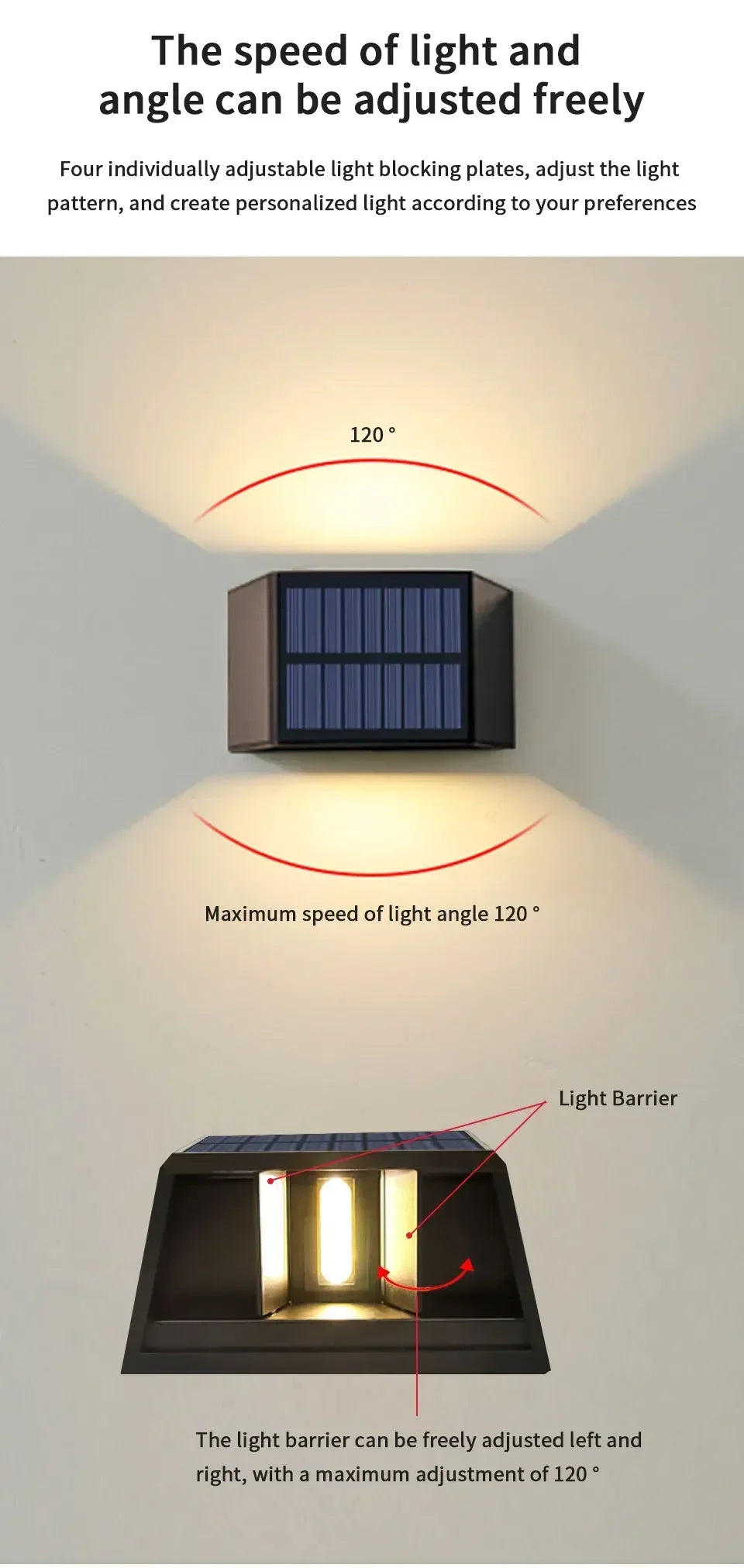 Outdoor Led Solar Light Dusk to Dawn Deck Light Garden Yard Decor Waterproof Wall Light for Garden Yard Porch Landscape Lighting