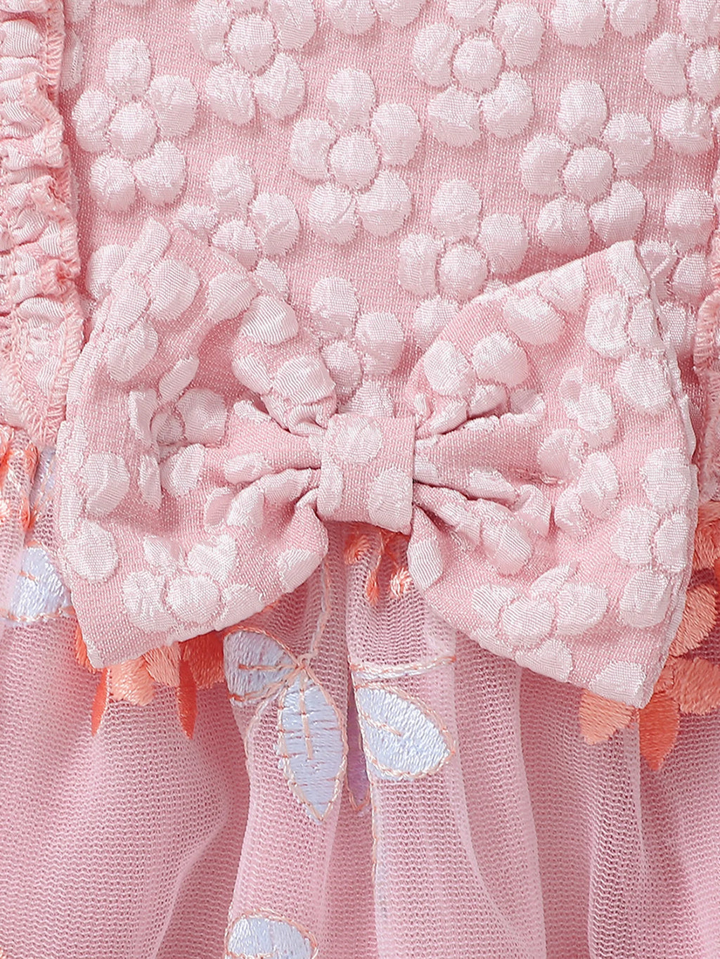 Baby Pink Lace Embroidery Princess Dress Girl's First Birthday Gown with Butterfly Knot Net Skirt Infant Special Occasion Outfit