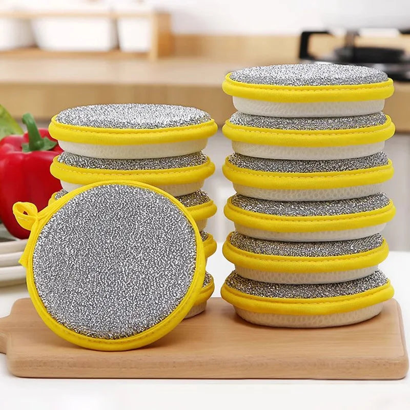 Kitchen Cleaning Towel Double Sided Dishwashing Sponge Kitchenware Brushes Anti Grease Wiping Rags Absorbent Washing Dish Cloth