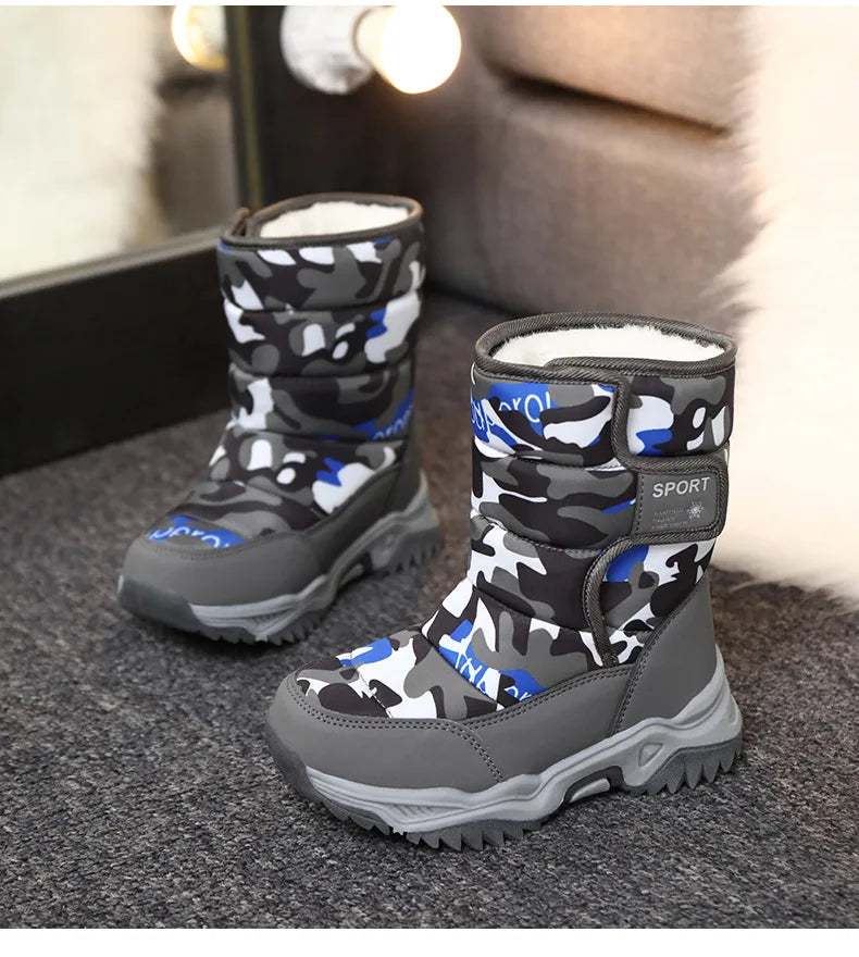 Bota Platform Kid Snow Boot 2023 Winter NewCasual Boy Cotton Shoe Warm Girl Boot Plush Ankle Boot Cotton Boot Kid Boot Girl Shoe