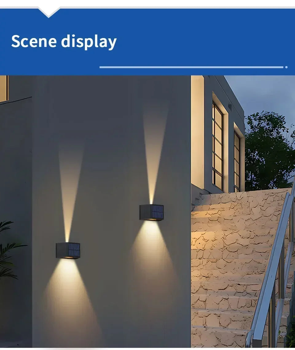 Outdoor Led Solar Light Dusk to Dawn Deck Light Garden Yard Decor Waterproof Wall Light for Garden Yard Porch Landscape Lighting