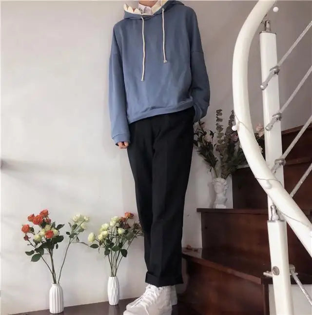 Winter Pullover Sweater Women Tops Button Boho Cat Casual Pocket Long Sleeve Pull Female Solid Hooded Sweaters Pullovers