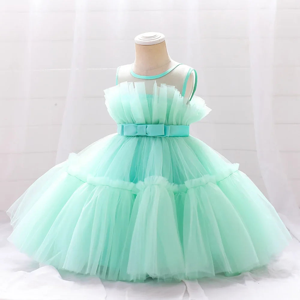 Baby Girls Clothes Toddler Kids Wedding Princess Dress Elegant Birthday Gowns Tulle Bridesmaid Evening Party Christmas Vestidos