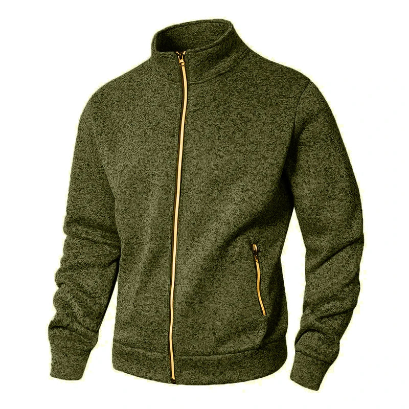 Men's Stand Collar sweatshirts casual zipper Cardigan Jacket outdoor Long Sleeve Solid Color Pullover Lightweight Streetwear