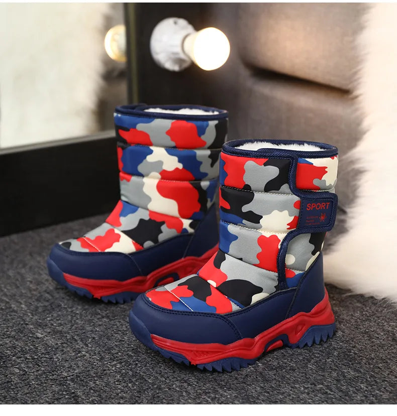 Bota Platform Kid Snow Boot 2023 Winter NewCasual Boy Cotton Shoe Warm Girl Boot Plush Ankle Boot Cotton Boot Kid Boot Girl Shoe