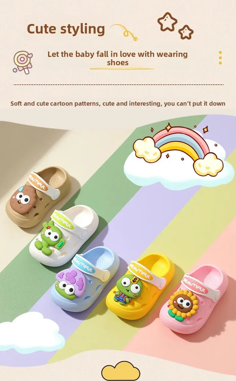 Summer New Baby Slippers Indoor Non-slip Soft Bottom Comfort Fashion Cute Children's Hole Shoes Boys Girls Kid Outdoors Sandals