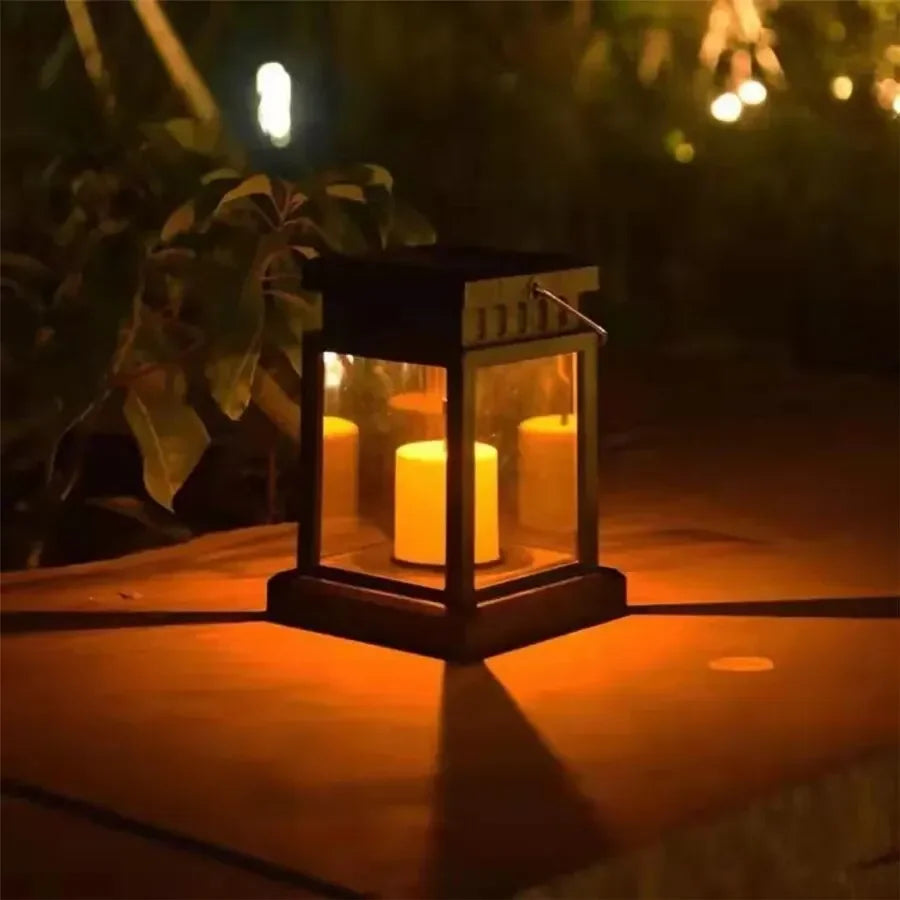 Outdoor Solar Garden Lights Solar Palace Lantern Lawn Landscape Hanging Atmosphere Candle Lamp Floor Yard Garden Decor