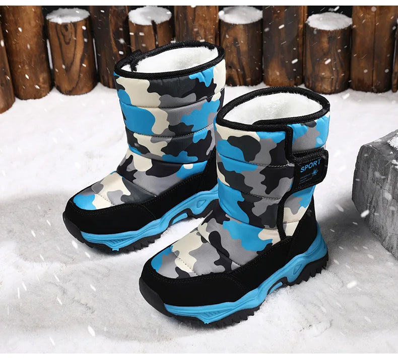 Bota Platform Kid Snow Boot 2023 Winter NewCasual Boy Cotton Shoe Warm Girl Boot Plush Ankle Boot Cotton Boot Kid Boot Girl Shoe