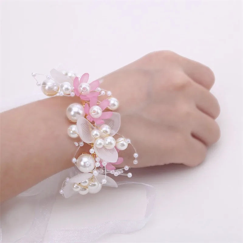 Elegant Girls Headband Imitated Pearl Hair Headdress Baby GirlsFlower Wreath Bride Garland Head Hoop Wedding Headbands Hair