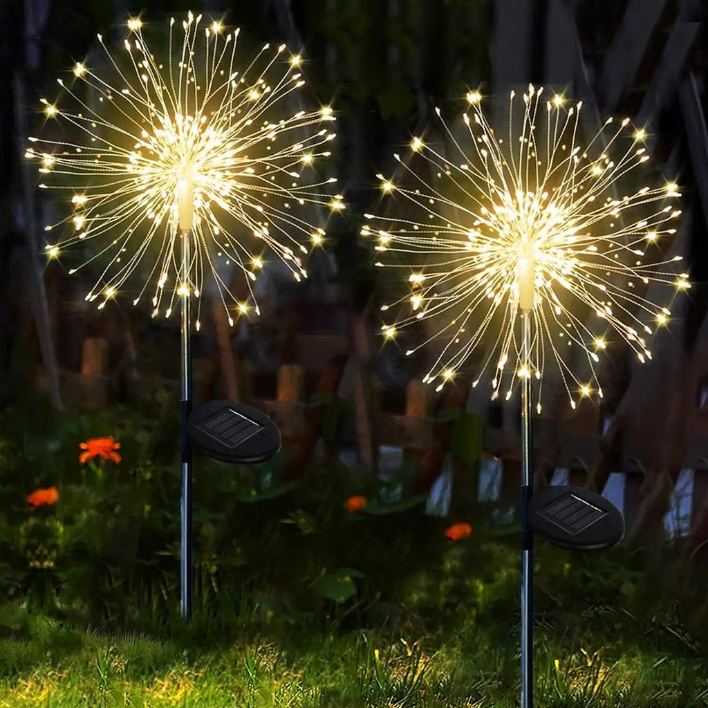 Garden Decoration Solar Light for Outdoors DIY Dandelion Solar Plug Garden Lighting Weatherproof Solar Firework Lamp Patio Lawn