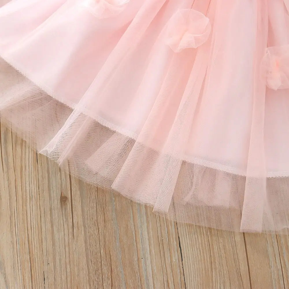 Fashion Lace-up Baby Girl Princess Dress Sleeveless Lace Baby Girl Bubble Dress Sweet Casual Butterfly Wing Pettiskirt Kids