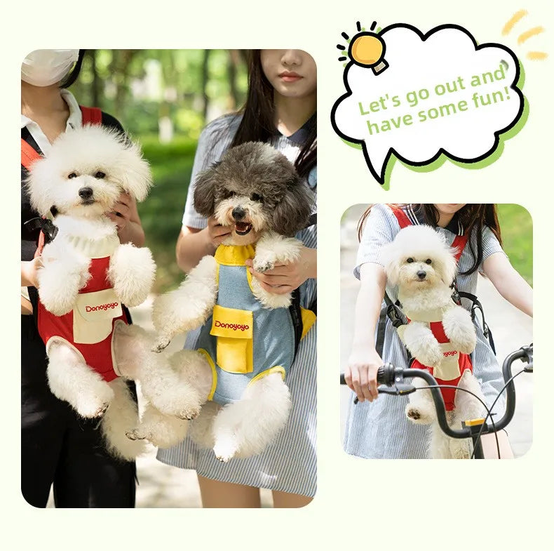 2026 New versatile Portable Pet Backpack for Outings, Dog and Cat Cotton Chest Four-Leg Backpack