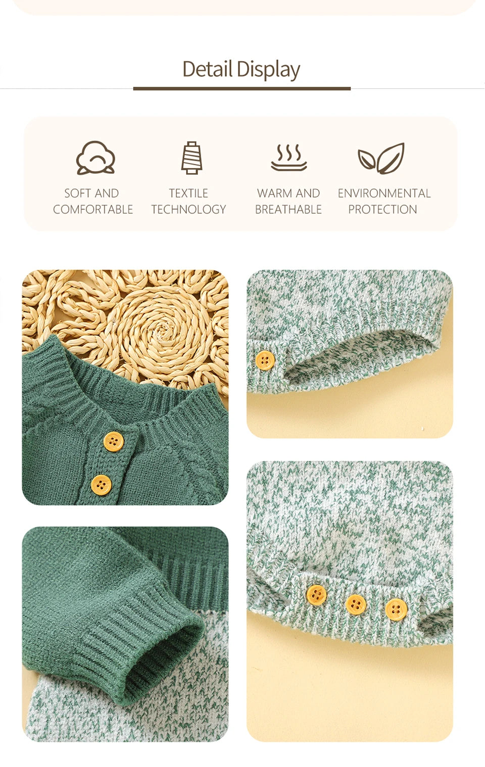 Baby Boys Girls Bodysuits Long Sleeve Knitted Newborn Netural Spring Autumn Winter Onesie Jumpsuits 0-18m Toddler Infant Clothes
