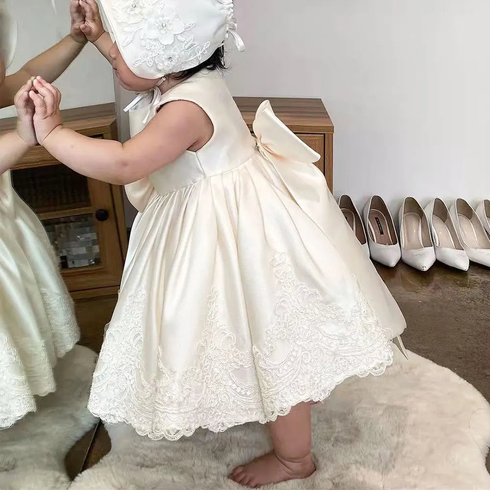 Girls Dress Baby's First Birthday Wedding Flower Girl Dress Cross-Border Pink Children's Host Piano Troupe