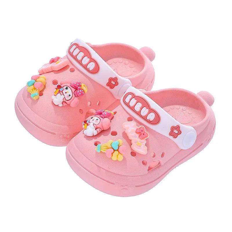 Summer New Baby Slippers Indoor Non-slip Soft Bottom Comfort Fashion Cute Children's Hole Shoes Boys Girls Kid Outdoors Sandals