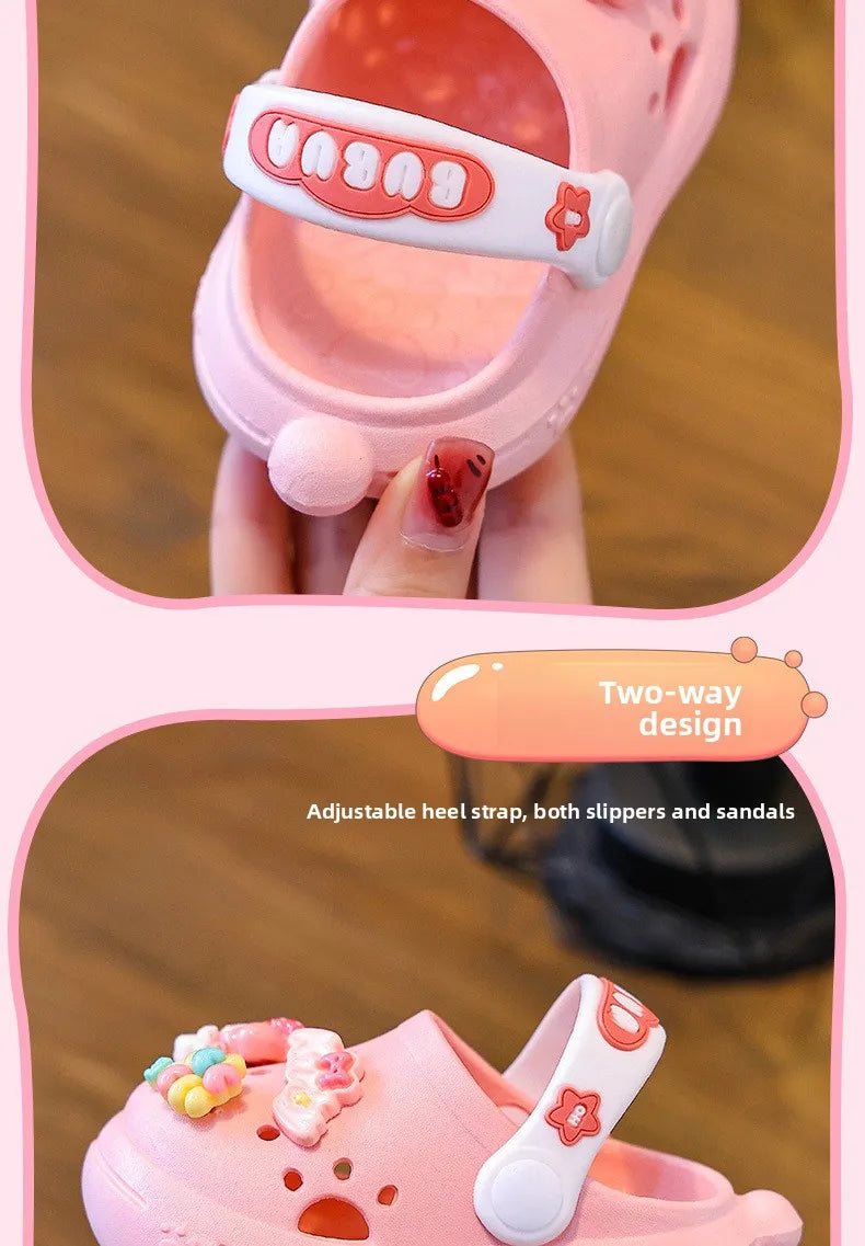 Summer New Baby Slippers Indoor Non-slip Soft Bottom Comfort Fashion Cute Children's Hole Shoes Boys Girls Kid Outdoors Sandals