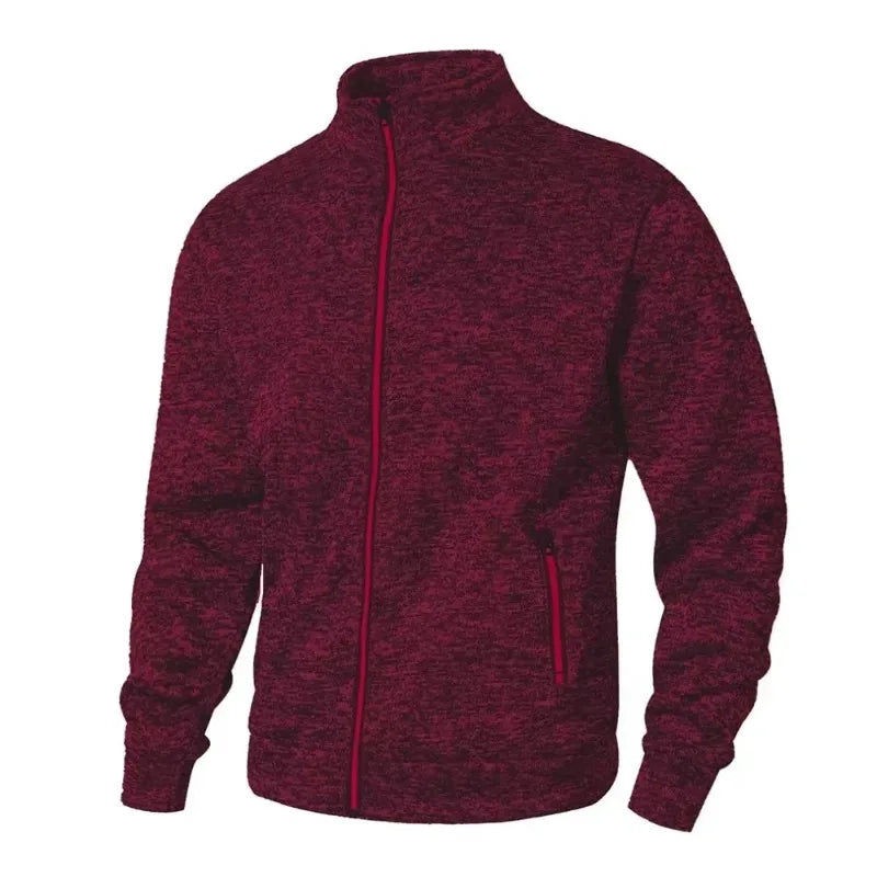Men's Stand Collar sweatshirts casual zipper Cardigan Jacket outdoor Long Sleeve Solid Color Pullover Lightweight Streetwear