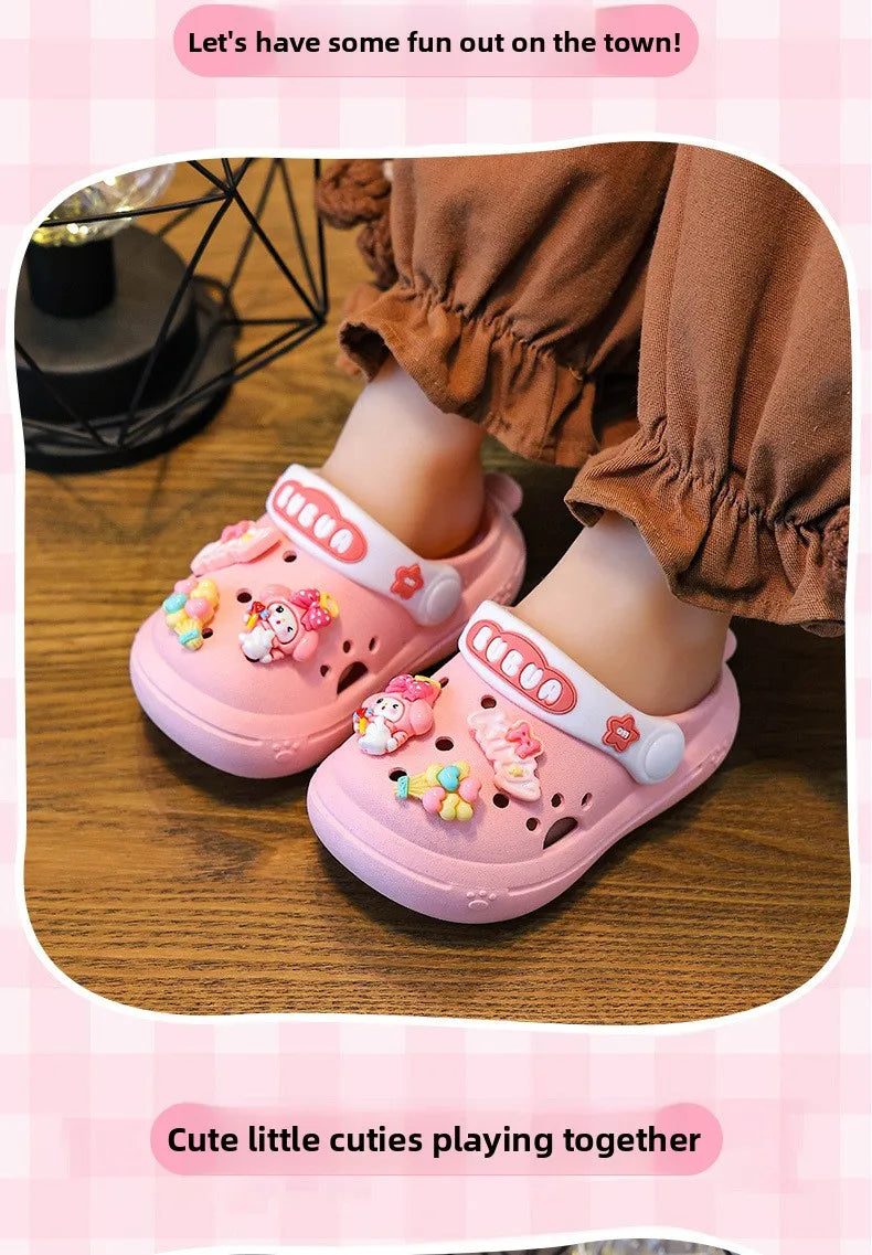 Summer New Baby Slippers Indoor Non-slip Soft Bottom Comfort Fashion Cute Children's Hole Shoes Boys Girls Kid Outdoors Sandals