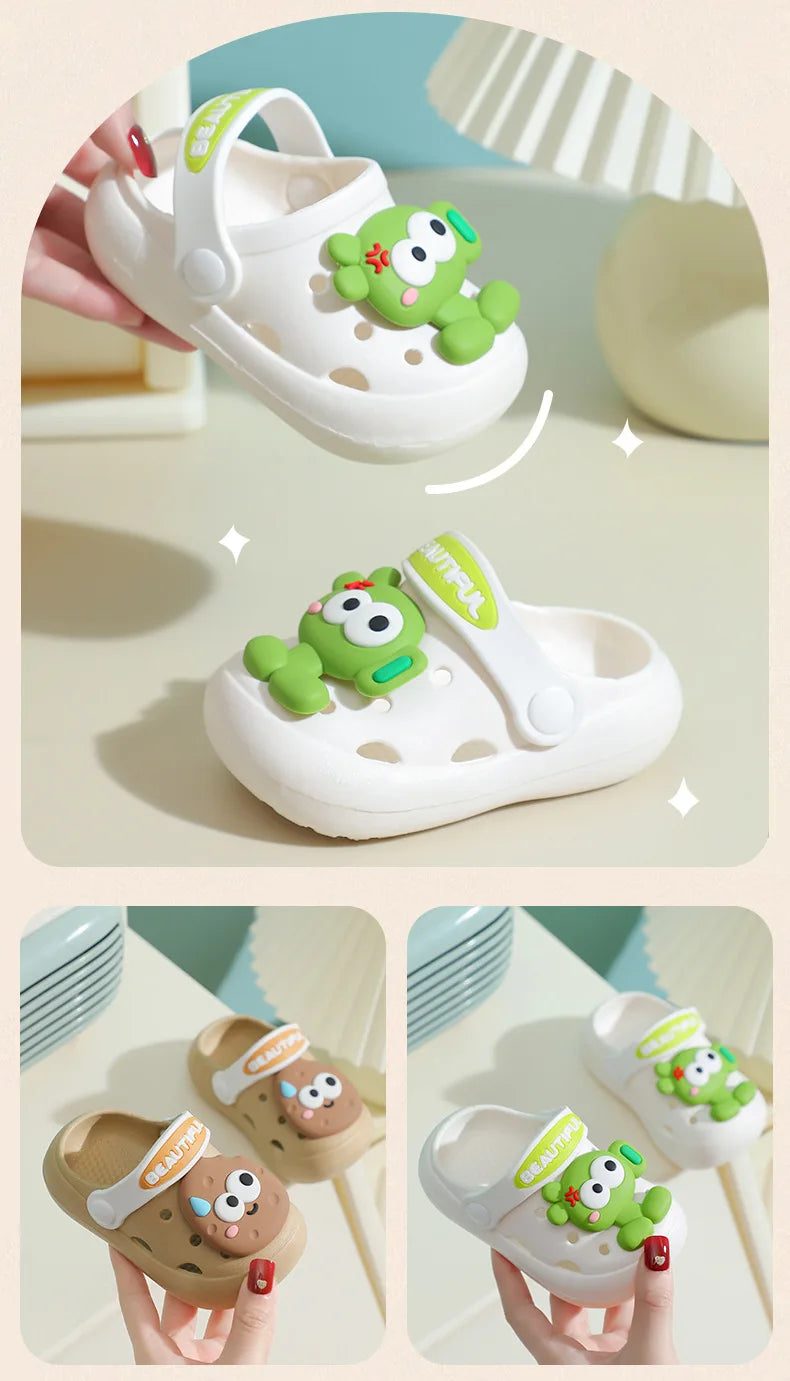 Summer New Baby Slippers Indoor Non-slip Soft Bottom Comfort Fashion Cute Children's Hole Shoes Boys Girls Kid Outdoors Sandals