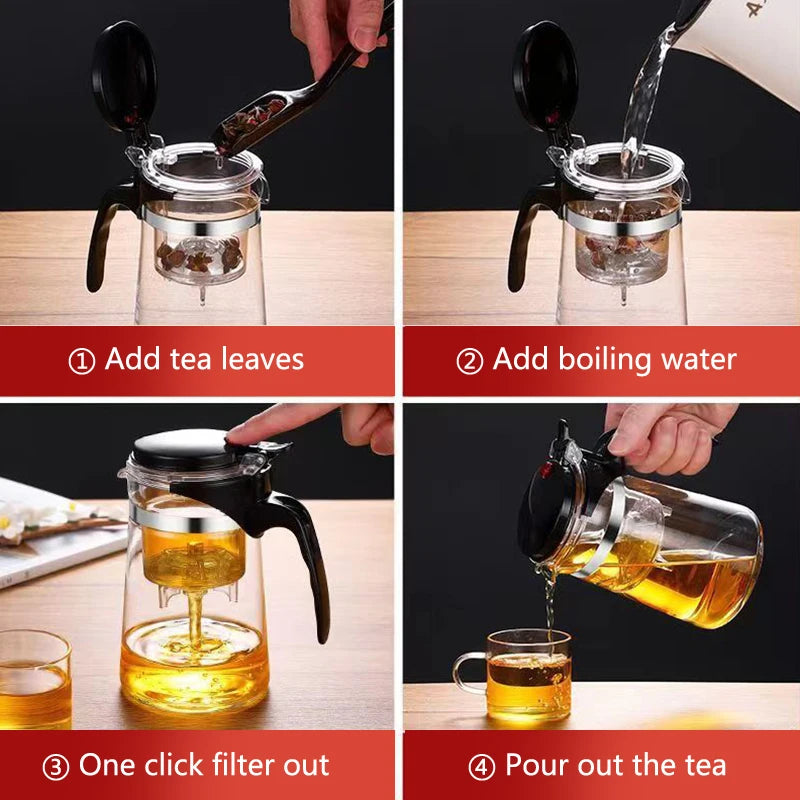 【F】Thick Durable Heat Resistant Glass Teapot Tea Infuser Filter Teawear Scented Tea Container Tea Strainer Teapot Homeware